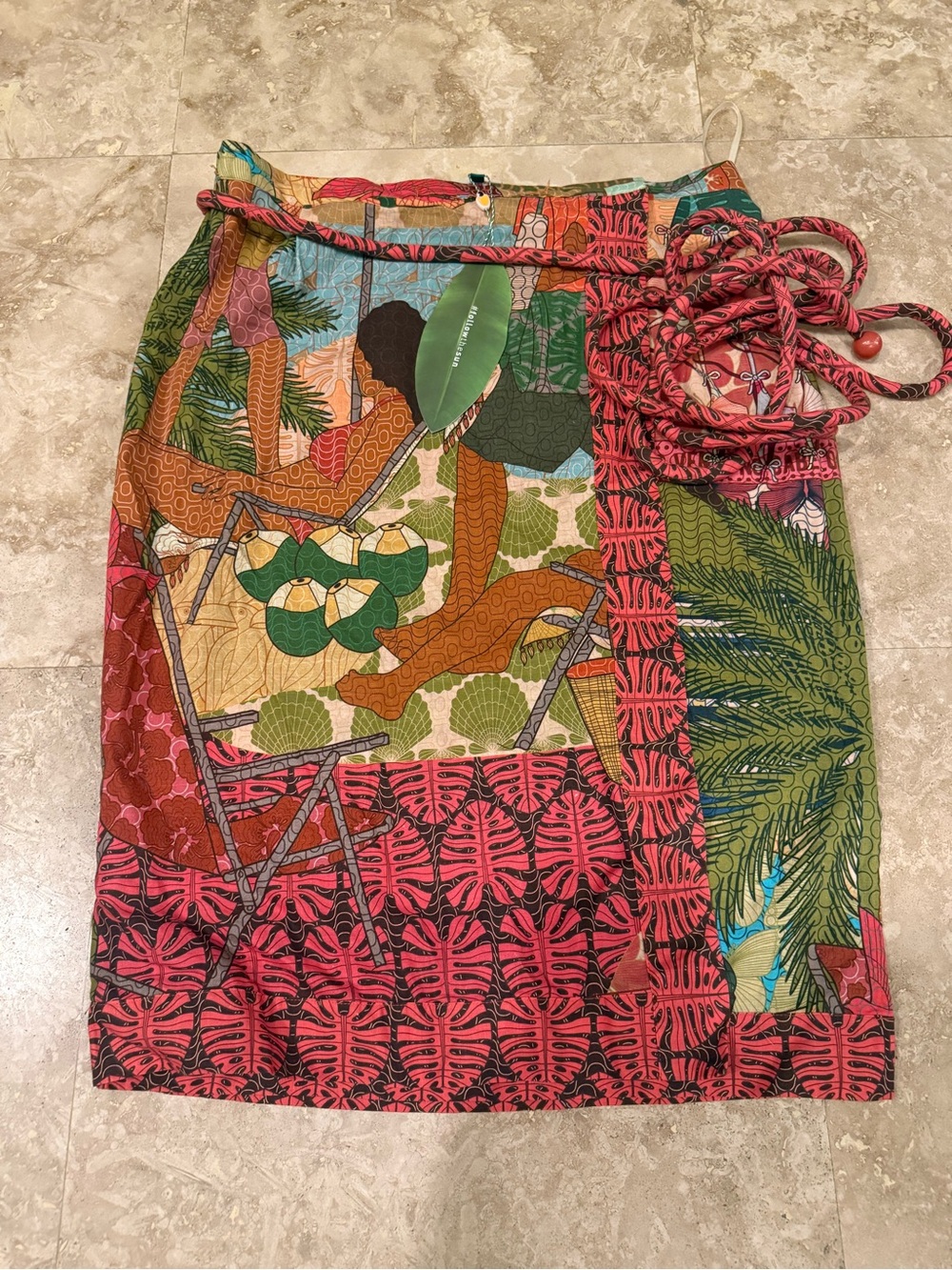 FARM Rio Multicolor Tropical Print Wrap Sarong Skirt